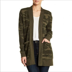 Sweet Romeo Camo Waffle Knit Cardigan Sweater XS